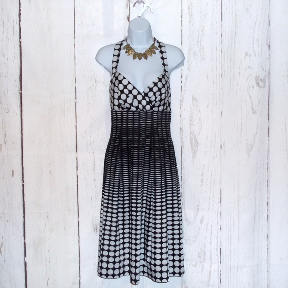 NWOT Calvin Klein Polka Dot Pleated Dress - Picture 3 of 8